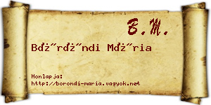Böröndi Mária névjegykártya