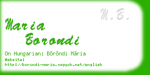 maria borondi business card